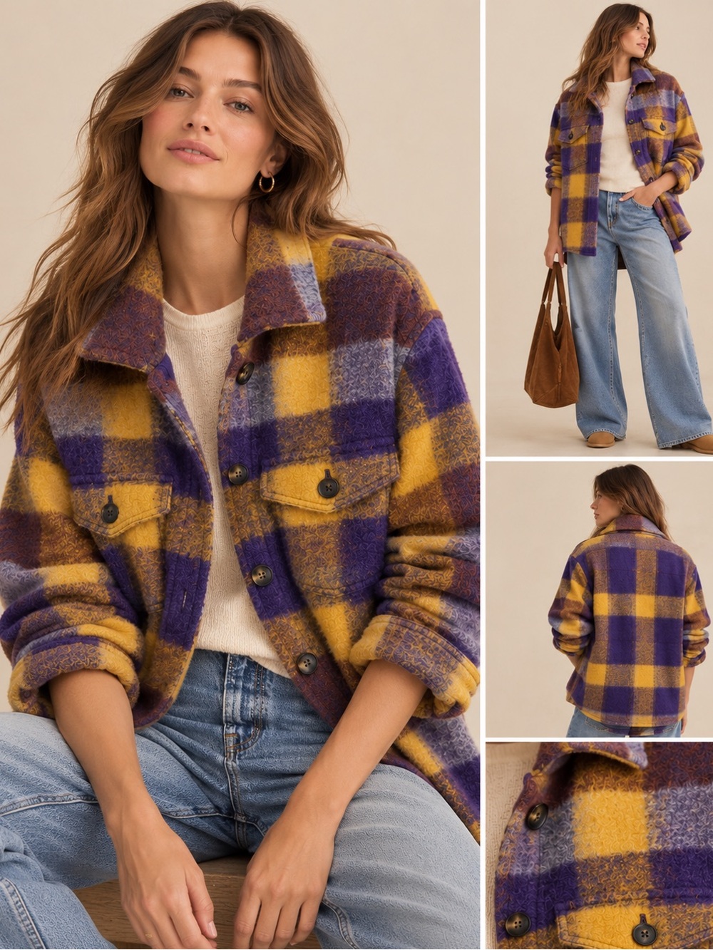 Wilfred Free The Ganna Plaid Shacket for Fall 🍁🍂 Size M